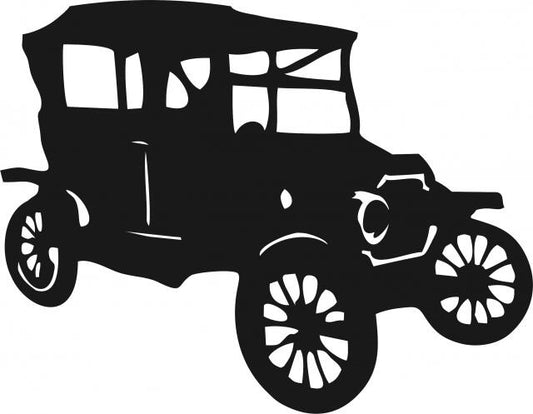 Antique Vintage 1910's Sedan Silhouette Laser Cut Appliques (Size: 9"HW, Direction: facing right)