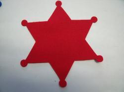Badge Laser Cut Appliques (Size: 5"H, Color: Red  )
