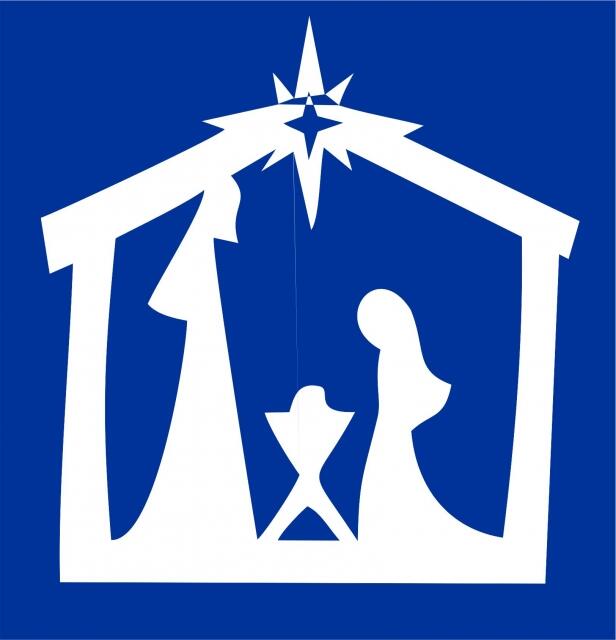 Nativity Scene Silhouette Laser Cut (Size: with FUSIBLE - 8"H, Color: White)