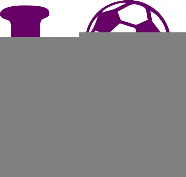 KIT - LOVE - Soccer Laser Cut Silhouettes (Size: WITH fusible - 4"H, Color: Purple)