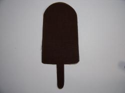 Ice Creamsicle Laser Cut Appliques (Size: With FUSIBLE- 6"H, Color: Brown )