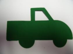 Truck Laser Cut Appliques (Size: WITH Backing - 6"W, Color: Green  , Direction: Facing right)