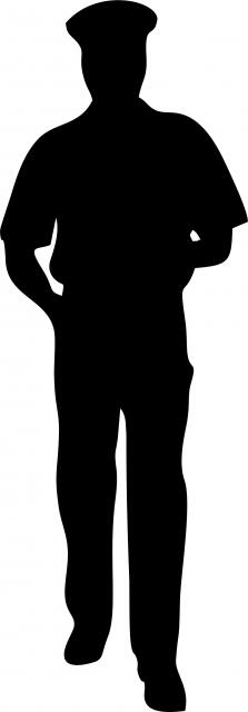 Police Officer Laser Cut Appliques (Size: with FUSIBLE - 8"H, Color: facing right)