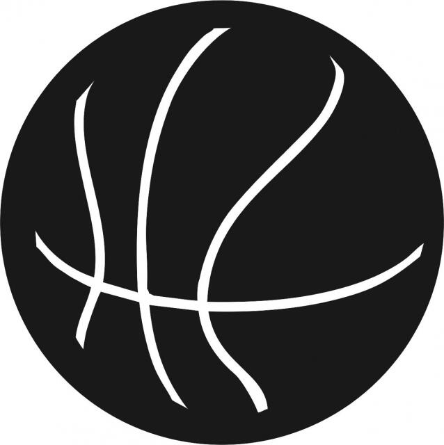 Basketball Cut Appliques (Size: 9", Color: Black)