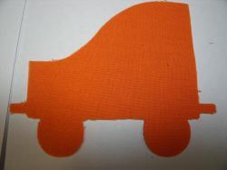 Train Coal Car Laser Cut Appliques (Size: 5"H, Color: Orange  , Direction: Facing right)