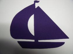 Sailboat Die Cut Appliques (Size: 5"W, Color: Purple , Direction: Facing right)