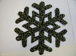 Snowflake Design #1 Laser Cut Appliques (Size: 5", Color: Black Baubles & Beads)