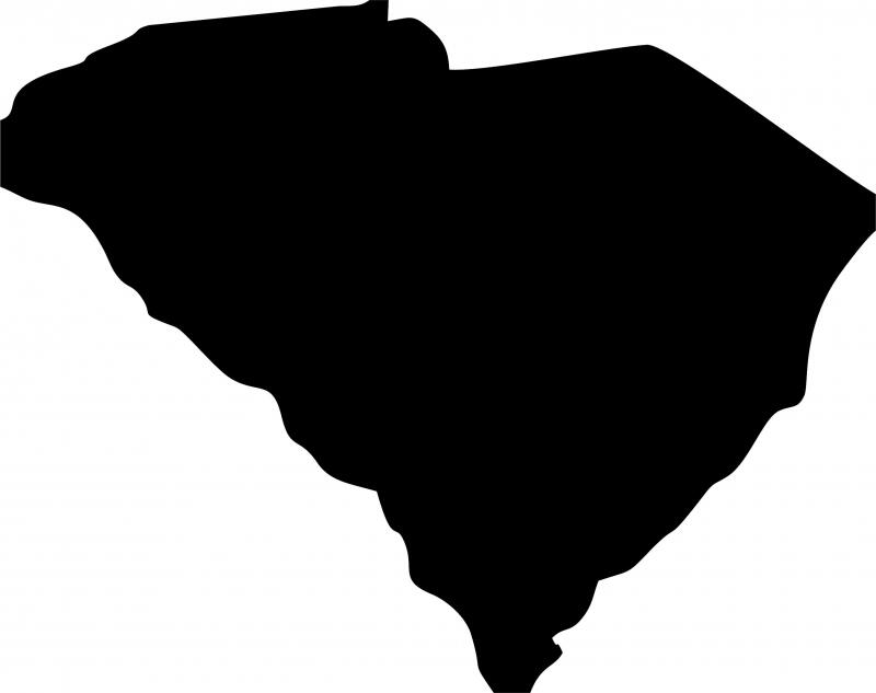 South Carolina Silhouette Laser Cut Appliques (Size: with FUSIBLE - 9"W)