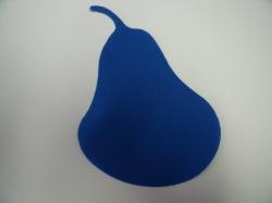 Pear Laser Cut Appliques (Size & Pricing: With FUSIBLE- 6"H, Color: Blue )