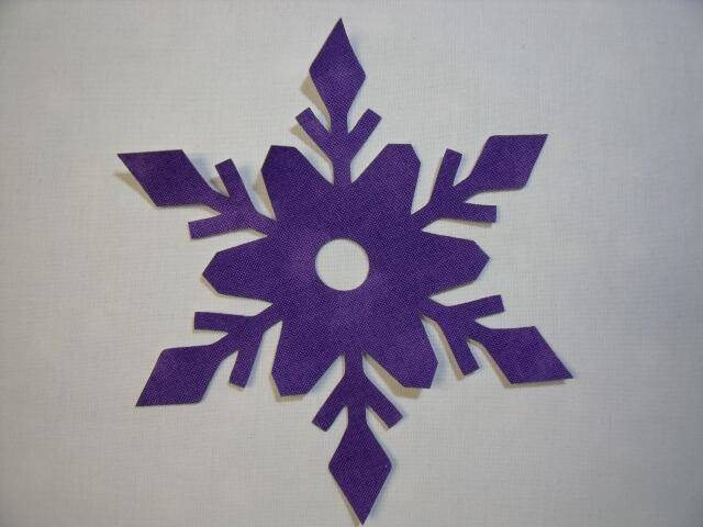 Snowflake Design #5 Laser Cut Appliques (Size: with FUSIBLE - 5", Color: Tonal - Purple)