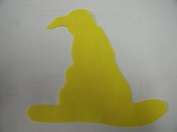 Witch's Hat Laser Cut Appliques (Size: with FUSIBLE - 5"W, Color: Tonal - Yellow)