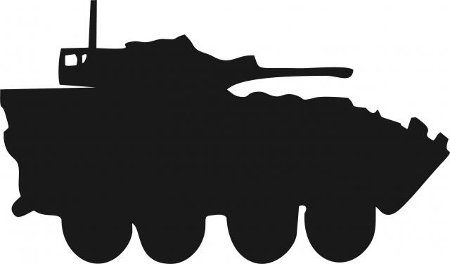 Tank - Stryker Silhouette Laser Cut Appliques (Size: with FUSIBLE - 9"W, Direction: facing right)