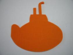 Submarine Die Cut Appliques   (Size: 5"H	, Color: Orange , Direction: Facing left)