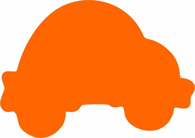 Car Laser Cut Appliques (Size: 6"W, Color: Orange  )