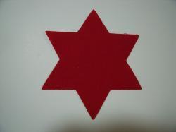 Star of David Die Cut Appliques (Size: with FUSIBLE - 4", Color: Red )