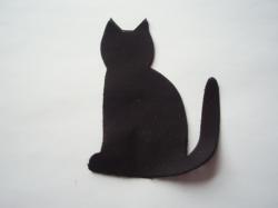 Cat Laser Cut Appliques (Size: 4"H, Color: Black  , Direction: Facing left)