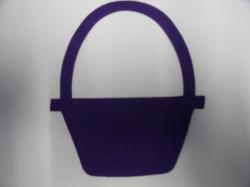 Basket Laser Cut Appliques (Size: with FUSIBLE - 4"H, Color: Purple  )