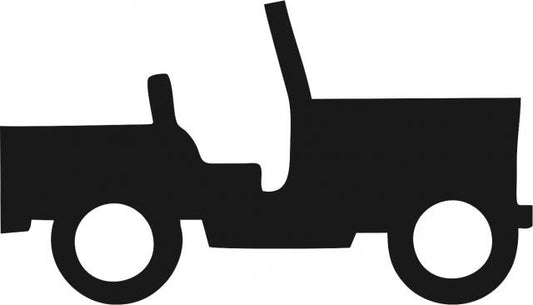 Jeep Laser Cut Silhouette Appliques (Size: with FUSIBLE - - 9"W, Direction: facing right)