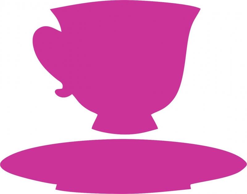 Tea Cup and Saucer Laser Cut Appliques (Size: With FUSIBLE- Set, Color: Tonal - Yellow)