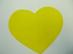Heart Laser  Cut Appliques (Size: with FUSIBLE - 6"W, Color: Yellow)