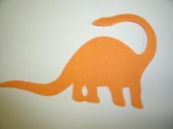 Dinosaur - Apatosaurus Laser Cut Appliques (Size: 7"W, Color: Orange , Direction: Facing left)