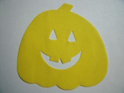 Jack O' Lantern Laser Cut Appliques (Size: 6"W, Color: Yellow  )