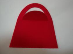 Purse Die Cut Appliques (Size: with FUSIBLE - 6"H, Color: Red)