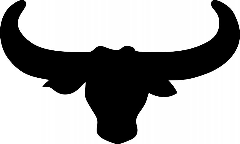 Steer Head Silhouette Laser Cut Applique (Size: 8"W)