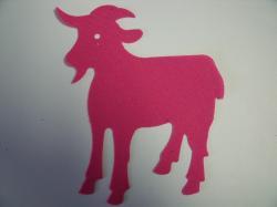 Goat laser Cut Appliques (Size: 5"H, Color: Hot Pink , Direction: Facing left)