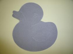 Rubber Duckie Laser Cut Appliques (Size: 4"H	, Color: Gray , Direction: Facing left)