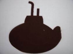 Submarine Die Cut Appliques   (Size: 5"H	, Color: Brown , Direction: Facing right)