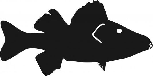 Fish - Perch Silhouette Laser Cut Appliques (Size: with FUSIBLE - 7"W, Direction: facing right)