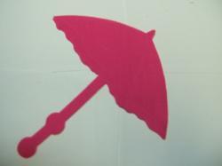 Parasol / Umbrella Laser Cut Appliques (Size: 6"H, Color: Hot Pink)