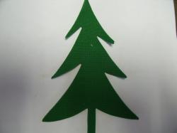 Fir Tree Laser Cut Appliques    (Size: with FUSIBLE - 5"H, Color: Green  )