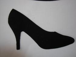 Shoe Die Cut Appliques (Size: 6"W, Color: Black, Direction: Facing right)