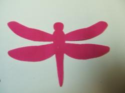 Dragonfly Laser Cut Appliques (Size: 4"W, Color: Hot Pink )