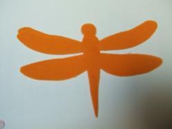 Dragonfly Laser Cut Appliques (Size: 6"W, Color: Orange )