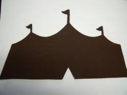 Circus Tent Laser Cut Appliques (Size: \WITH Backing - 10"W, Color: Brown  )