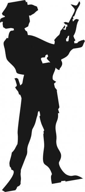 Soldier - Female Laser Cut Appliques (Size: 9"H, Direction: facing right)
