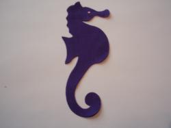 Seahorse Laser Cut Appliques (Size: with FUSIBLE - 6"H, Color: Purple  , Direction: Facing left)