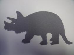 Dinosaur - Triceratops Laser Cut Appliques (Size: with FUSIBLE - 7"W, Color: Gray , Direction: Facing right)