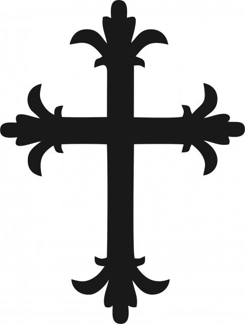 Cross #8 Silhouette Laser Cut Appliques (Size: 8"H, Color: Black)
