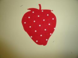 Strawberry Laser Cut Appliques (Size: 6"H, Color: Mini Dots - Red)