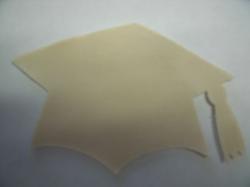 Graduation Cap - colors Laser Cut Appliques (Size: 6"W, Color: Tan/beige )