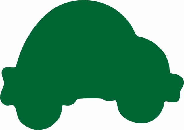 Car Laser Cut Appliques (Size: 5"W - ADD FUSIBLE , Color: Green  )