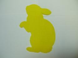 Easter Rabbit Laser Cut Appliques (Size: with FUSIBLE - 5"H, Color: Yellow , Direction: Facing left)