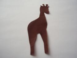 Giraffe Laser Cut Appliques (Size: with FUSIBLE - 4"H	, Color: Brown  , Direction: Facing right)