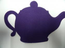 Teapot Laser Cut Appliques (Size: With FUSIBLE- 5"W, Color: Purple  )