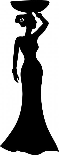 African Woman - Zuri Silhouette Laser Cut Appliques (Size: with FUSIBLE - 15"H, Direction: facing right)