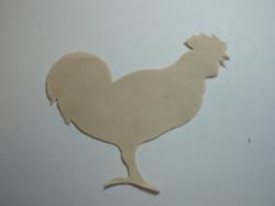 Rooster Die Cut Appliques (Size: with FUSIBLE - 6"W, Color: Tan/biege  , Direction: Facing left)